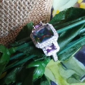 STERLING SILVER Mystic Topaz ring!